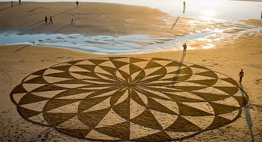 Ecopinturas con arena de formas geométricas