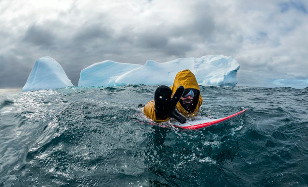 Surfista Hielo Antartida
