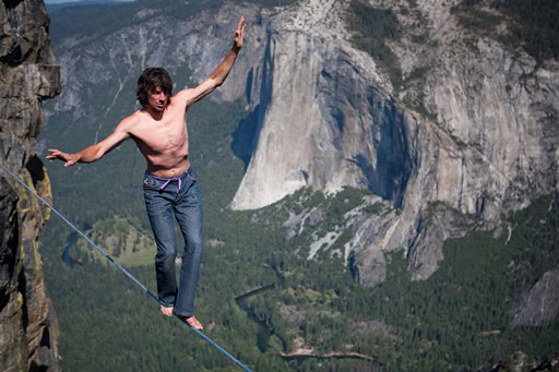 Funambulismo en Yosemite, fotografía de Jeff Cunningham